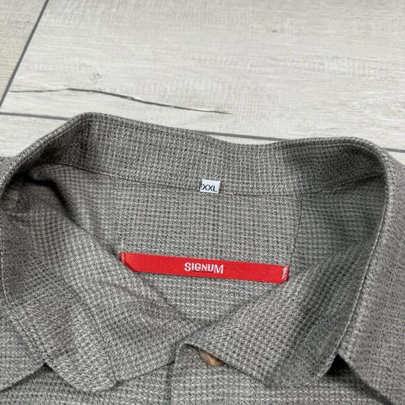 VTG SIGNUM Long Sleeve Button-Up Shirt SzXXL Microcheck Minimalist Germany Made - Picture 4 of 9